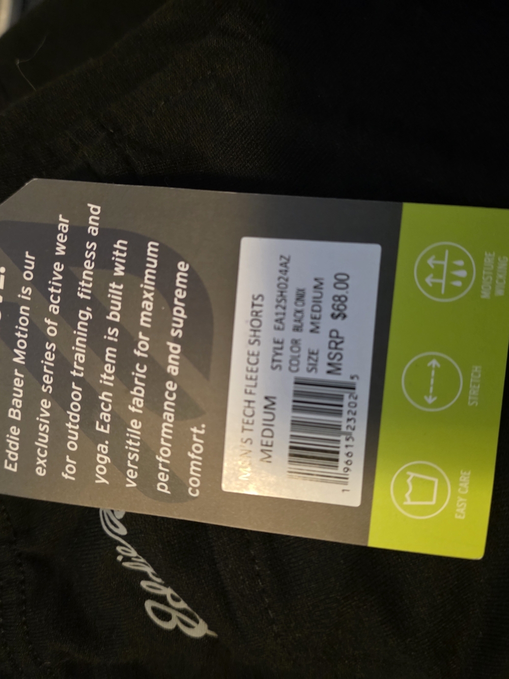 Lot Of 2 Eddie Bauer Motion Black(1), Grey (1)- Tech Fleece Shorts - Medium